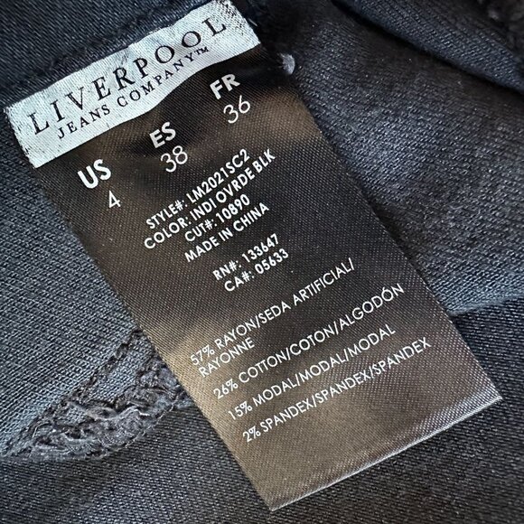 Liverpool The Denim Legging Black Skinny Jeggings Jeans Womens 4 - Picture 9 of 10